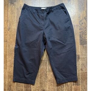 LL Bean Pants Women's Size 16 Petite (W36xL19.5) Navy Blue Classic Fit Straight